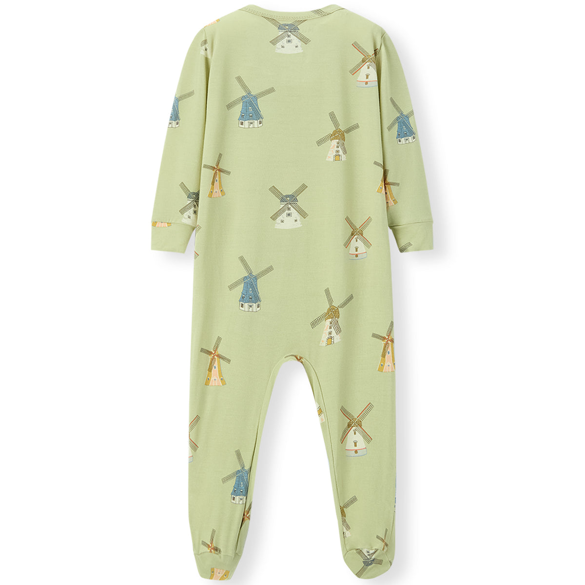 Luxe Stretch Zipper Footed Romper Windmill