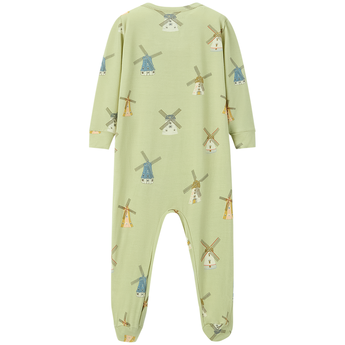 Luxe Stretch Zipper Footed Romper Windmill