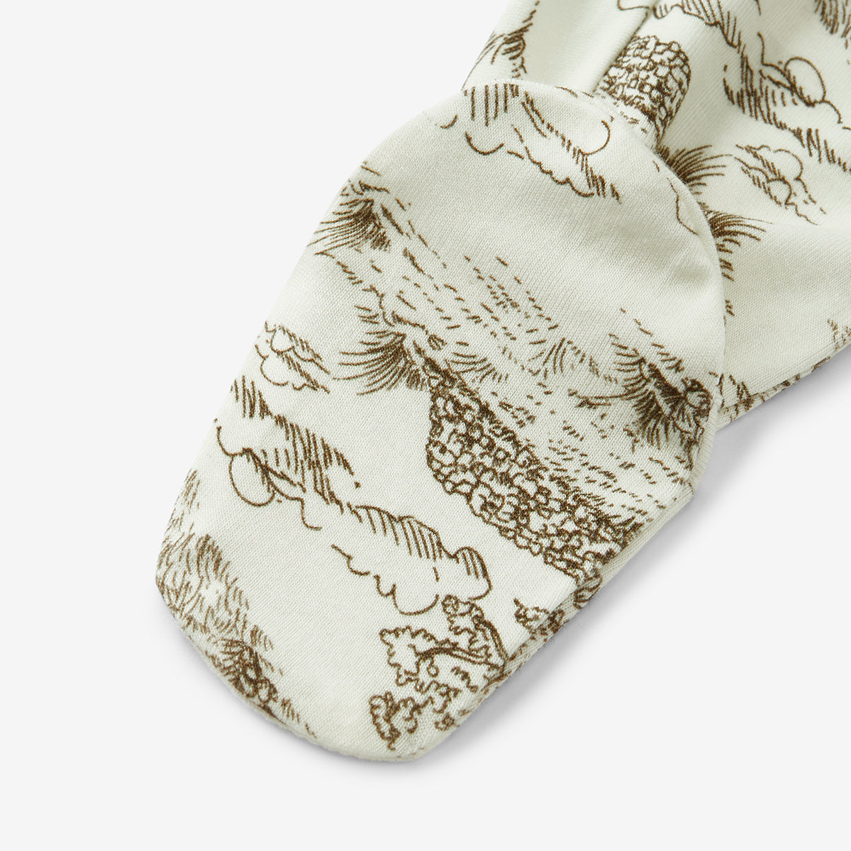 Country Toile Luxe Stretch Ruffle Footed Romper