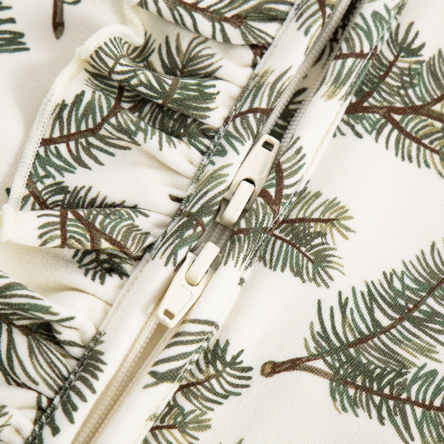 Pine Brushed Ruffle Footed Romper
