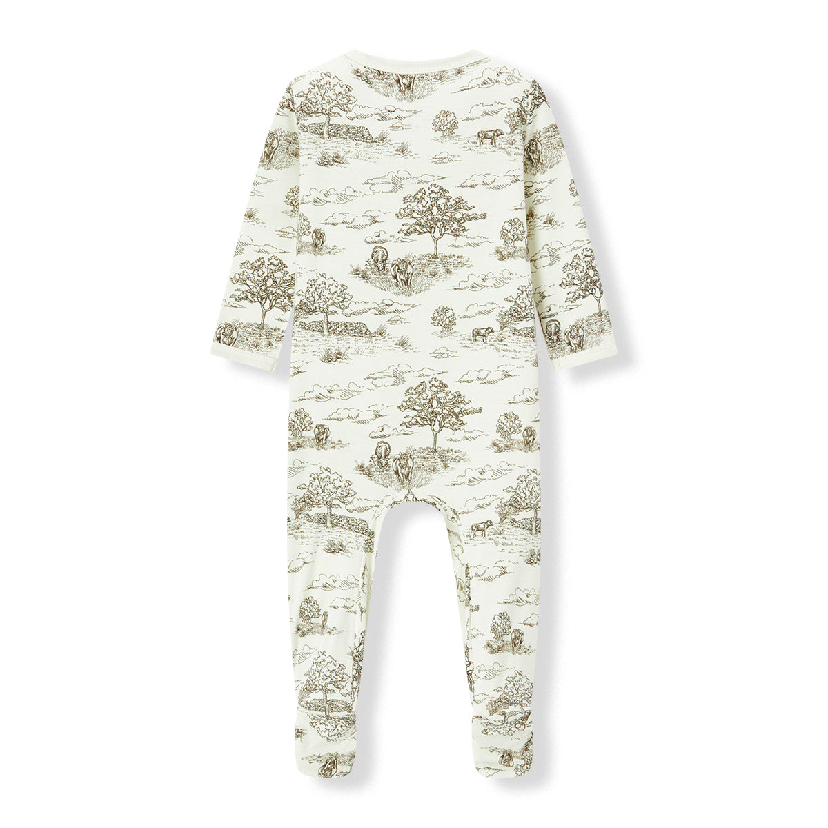 Country Toile Luxe Stretch Zipper Footed Romper