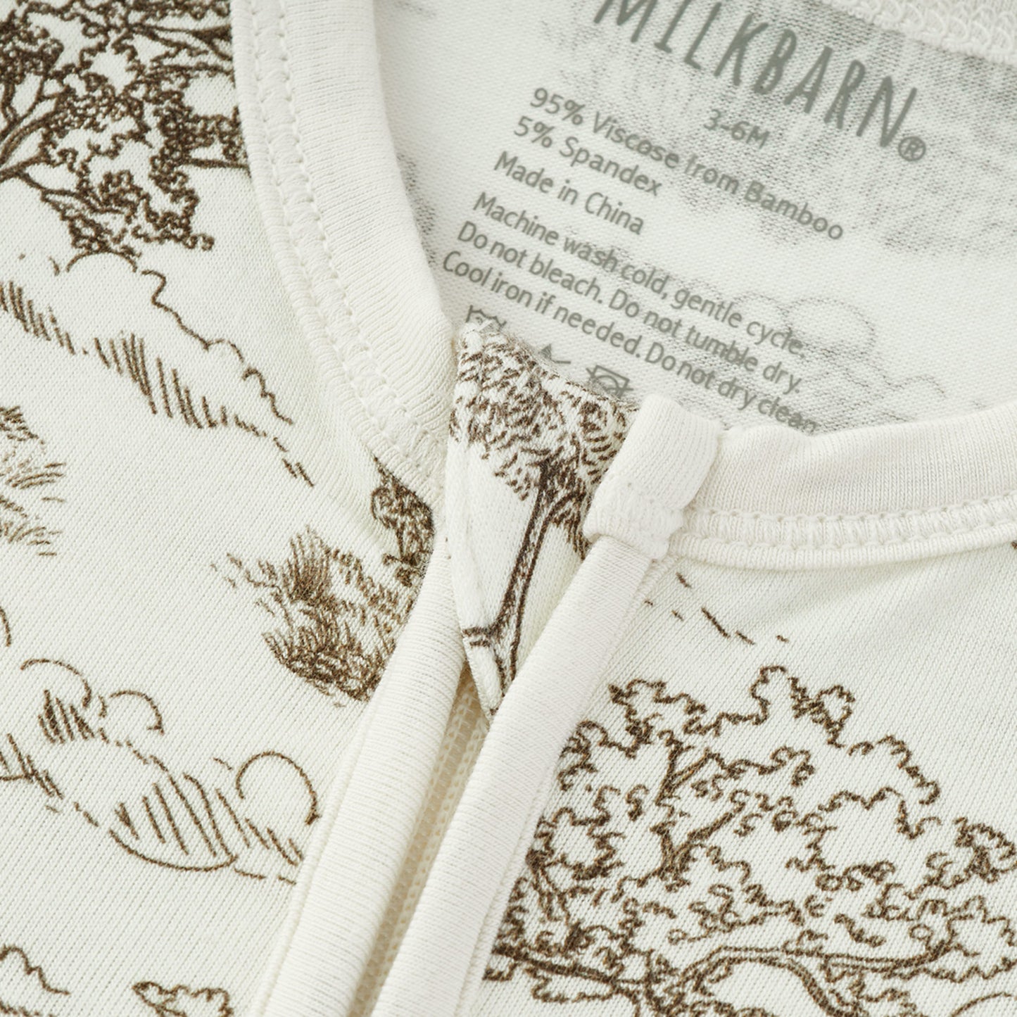 Country Toile Luxe Stretch Zipper Footed Romper