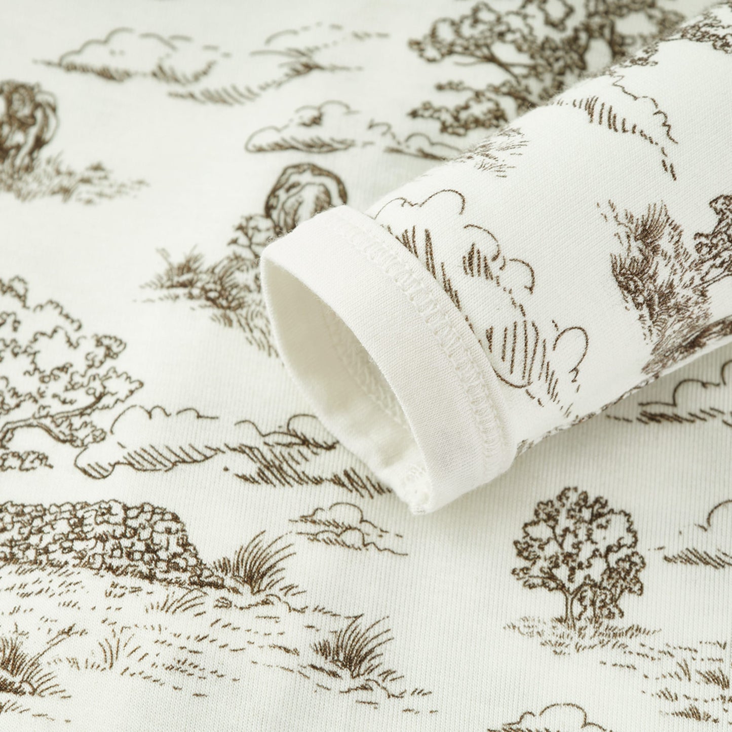 Country Toile Luxe Stretch Zipper Footed Romper