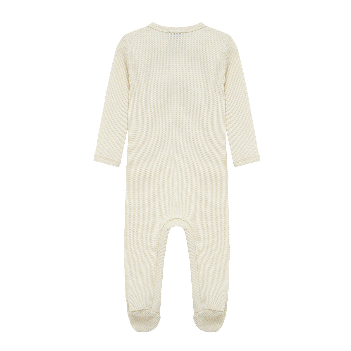 Vanilla Waffle Zipper Footed Romper