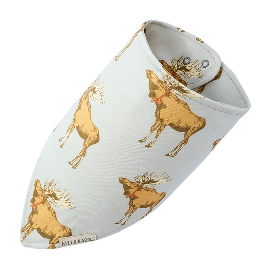 Organic Cotton Kerchief Bib Moose
