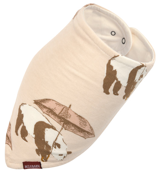 Pink Panda Bamboo Kerchief Bib