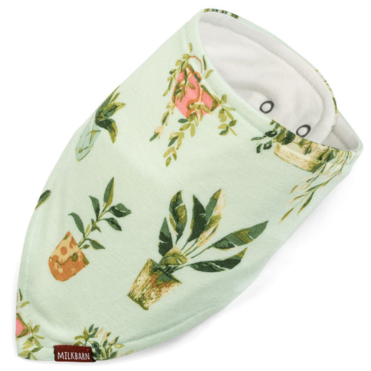 Milkbarn Bamboo Potted Plants Kerchief Bib