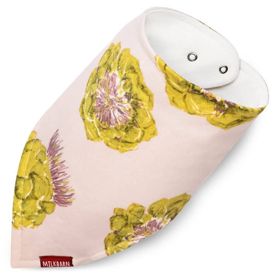 Milkbarn Kerchief Bib in Organic Artichoke print