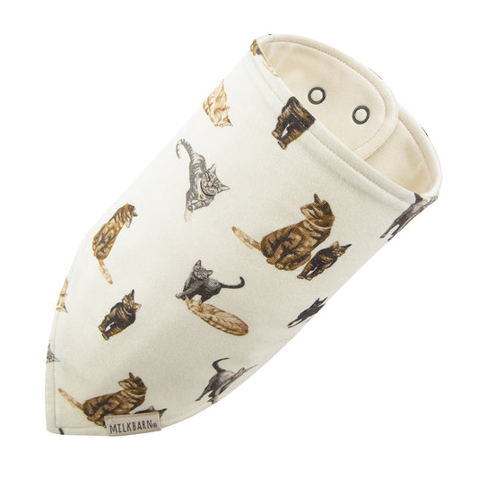 Cat Cotton Stretch Kerchief Bib