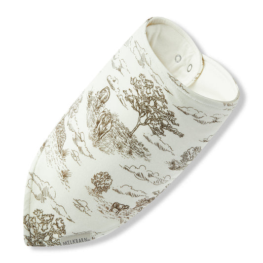 Country Toile Luxe Stretch Kerchief Bib