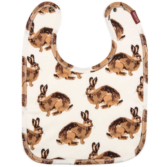 Organic Cotton Traditional Bib in the Bunny Print by Milkbarn Kids