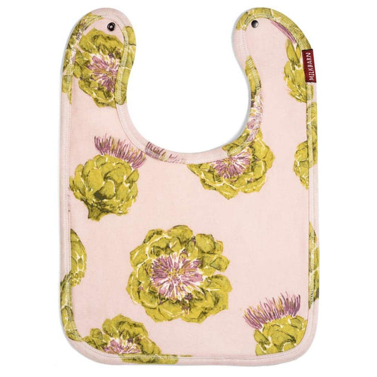 Milkbarn Traditional Bib in Organic Artichoke print