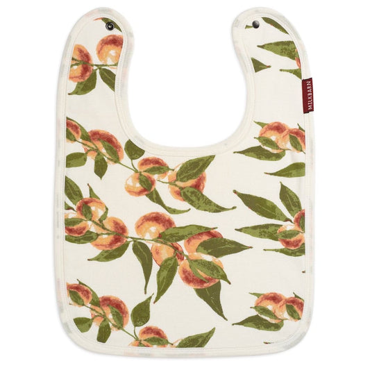 Peaches Organic Cotton Traditional Bib by Milkbarn Kids