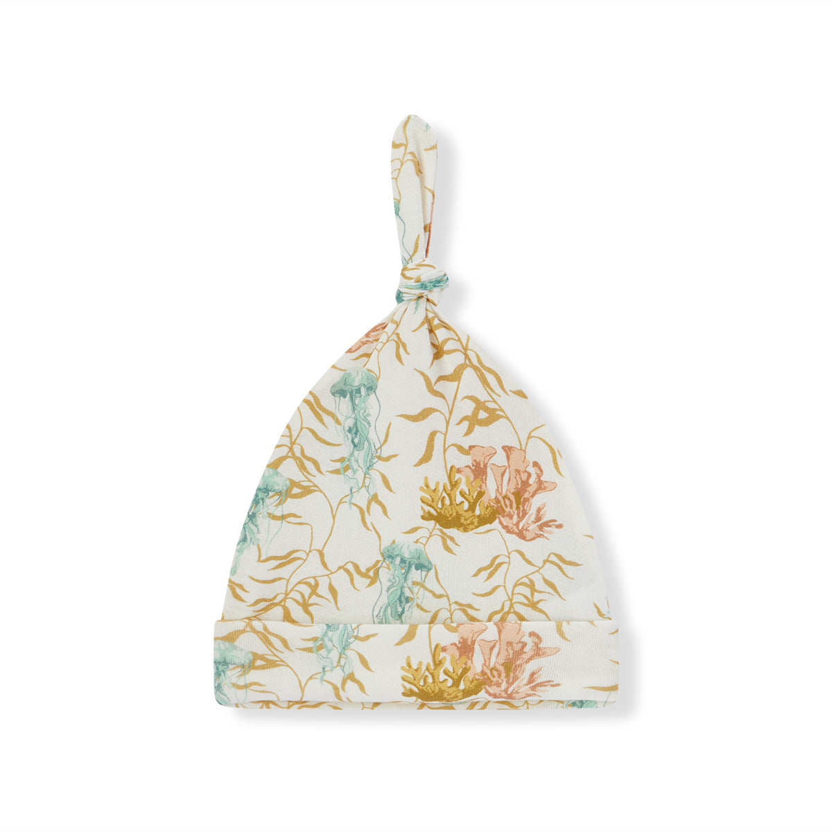 under the sea organic cotton knotted beanie hat