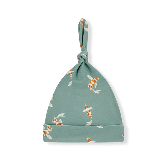 swimming koi cotton stretch knotted beanie hat