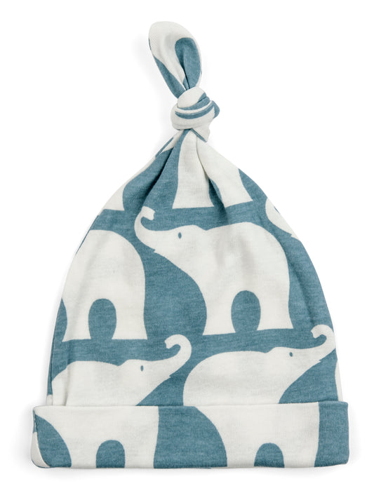 Blue Elephant Organic Knotted Hat