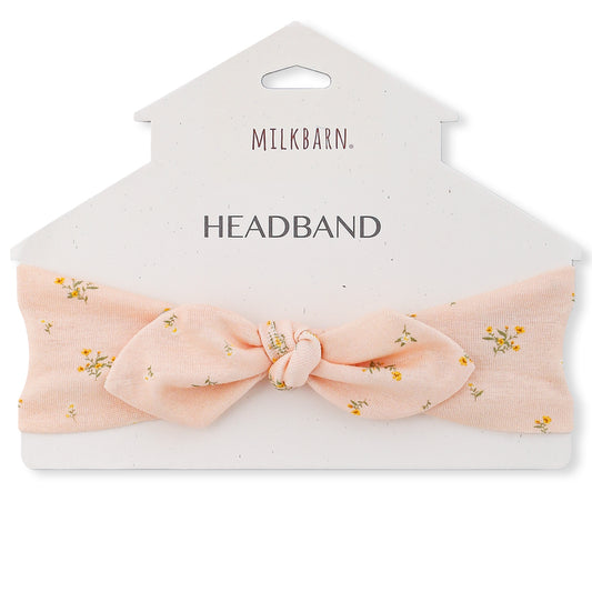 Organic Cotton Knotted Headband Dainty Floral