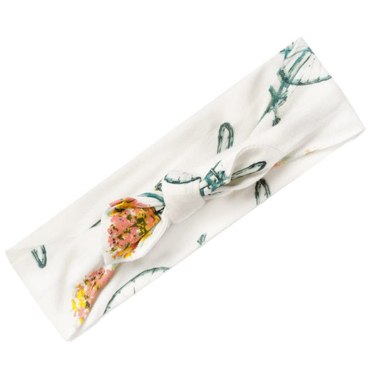 Milkbarn Headband in Bamboo Floral Bicycle print