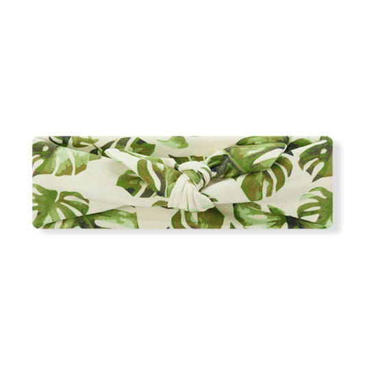 Island Leaf Cotton Stretch Knotted Headband