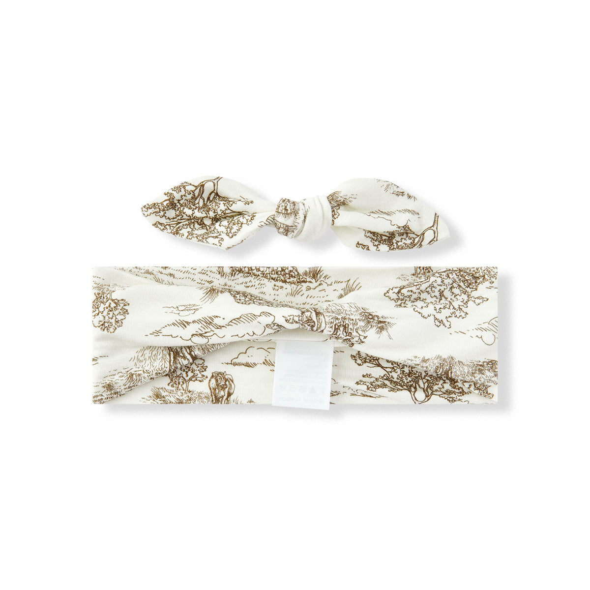 Country Toile Luxe Stretch Knotted Headband