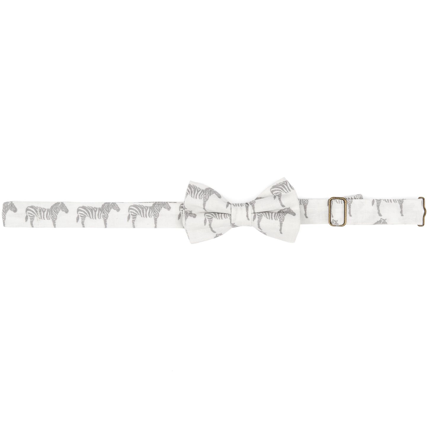 Linen Bow Tie Grey Zebra