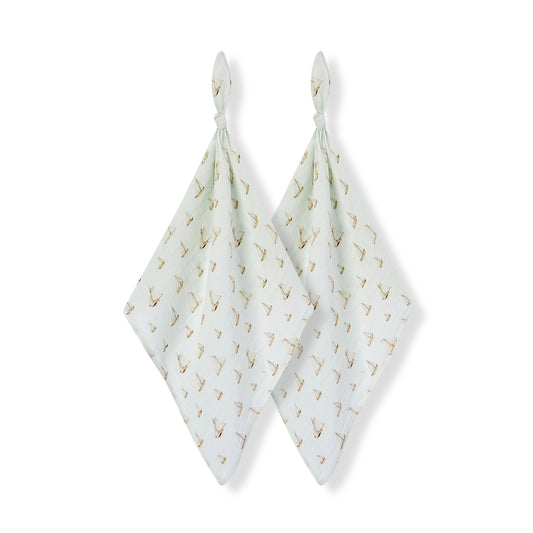 Sailboat Melody Organic Cotton Two-Piece Burp Cloth Set
