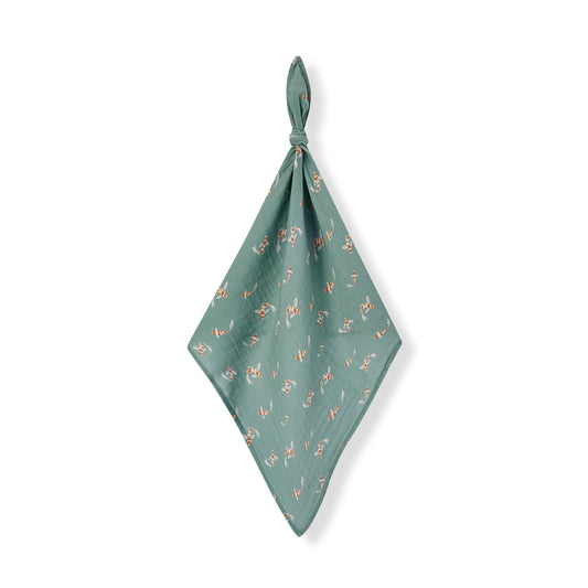 swimming koi organic cotton two piece burp cloth set