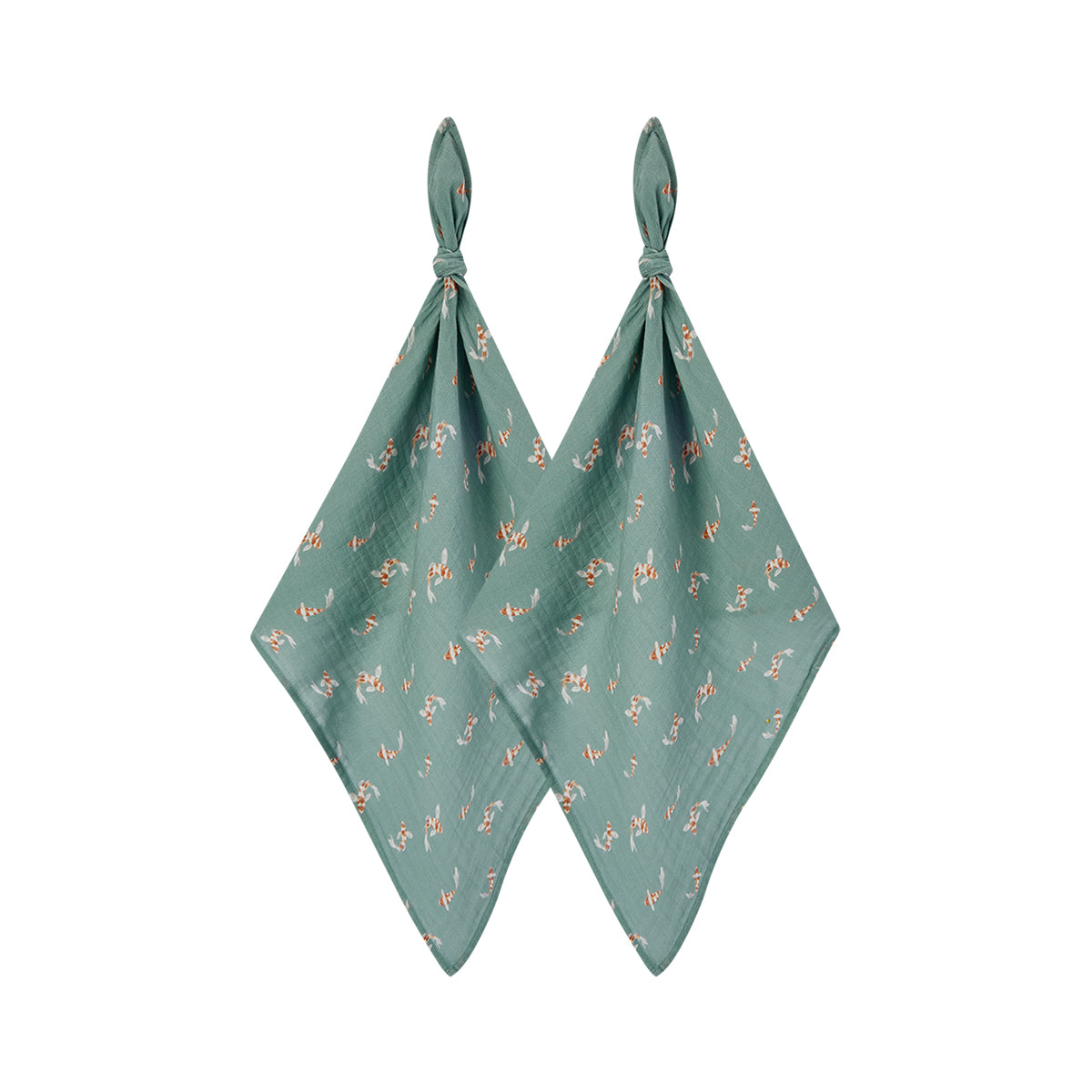 Swimming Koi Organic Cotton Two-Piece Burp Cloth Set