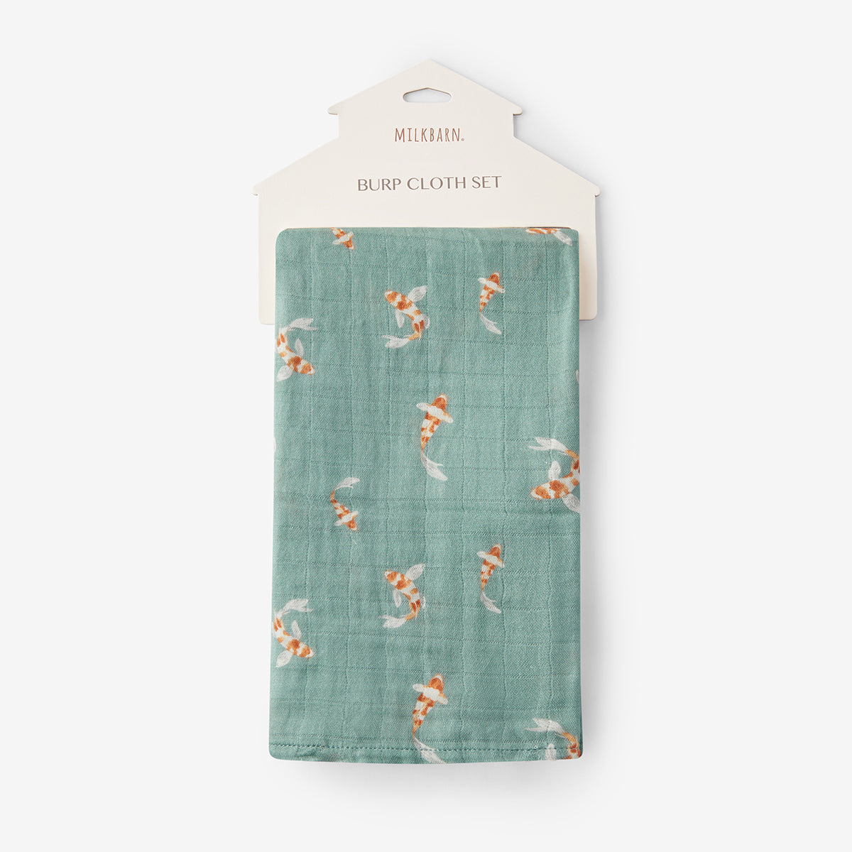 Swimming Koi Organic Cotton Two-Piece Burp Cloth Set