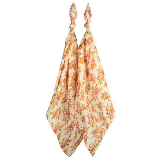 Vintage Floral Organic Burp Cloths