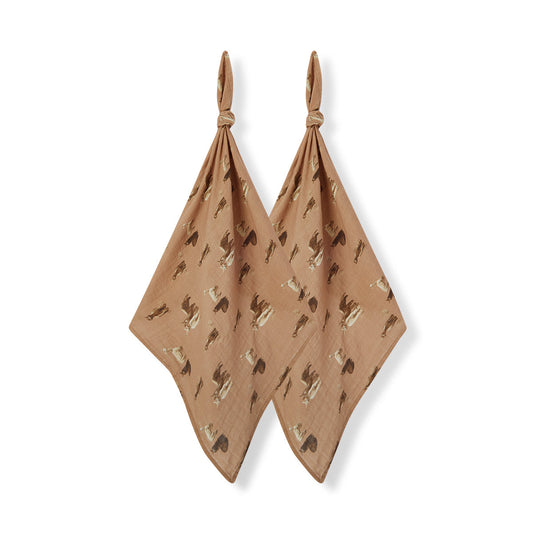 Alpaca Organic Cotton Two-Piece Burp Cloth Set