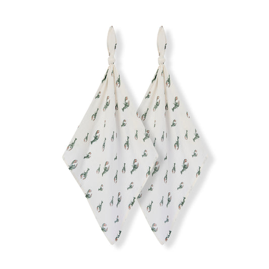 Mint Lobster Bamboo Two-Piece Burp Cloth Set