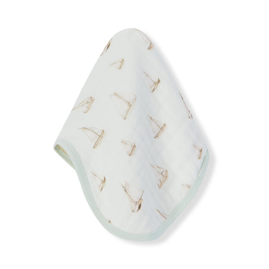 sailboat melody contour four layer burp cloth