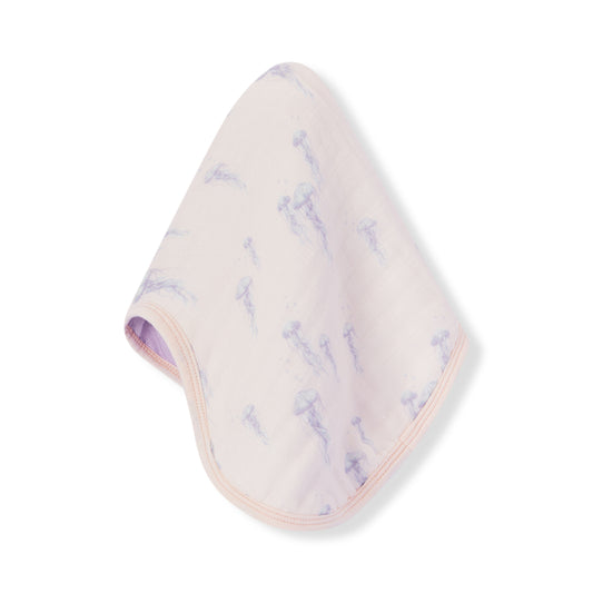 sunset jellyfish contour four layer burp cloth