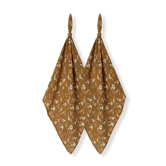 Wildflower Bamboo Two-Piece Burp Cloth Set