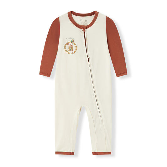 Milk Tea Bamboo Stretch Sport Zipper Pajama