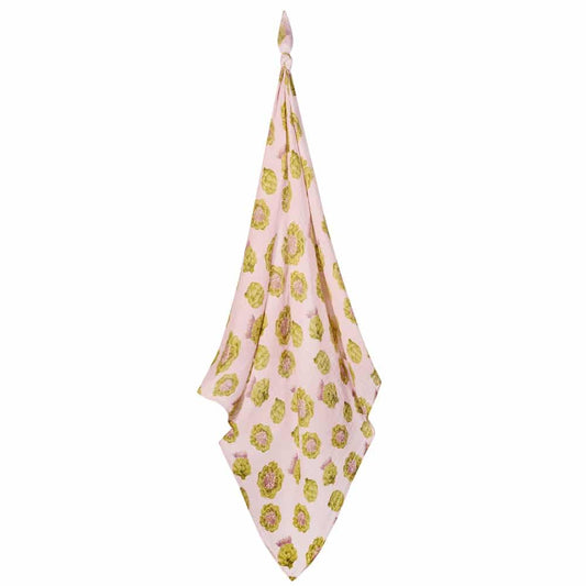 Newborn and Baby Organic Cotton Swaddle in the Artichoke Print by Milkbarn Kids