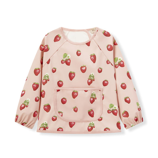 Strawberry Long Sleeve Pocket Bib