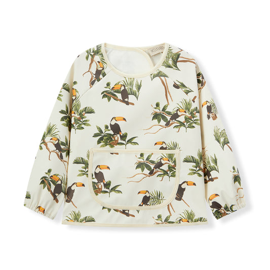 White Toucan Long Sleeve Pocket Bib