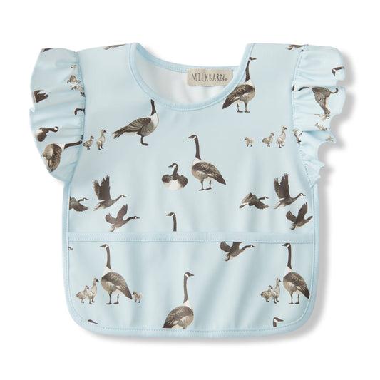 Goose Ruffle Pocket Bib