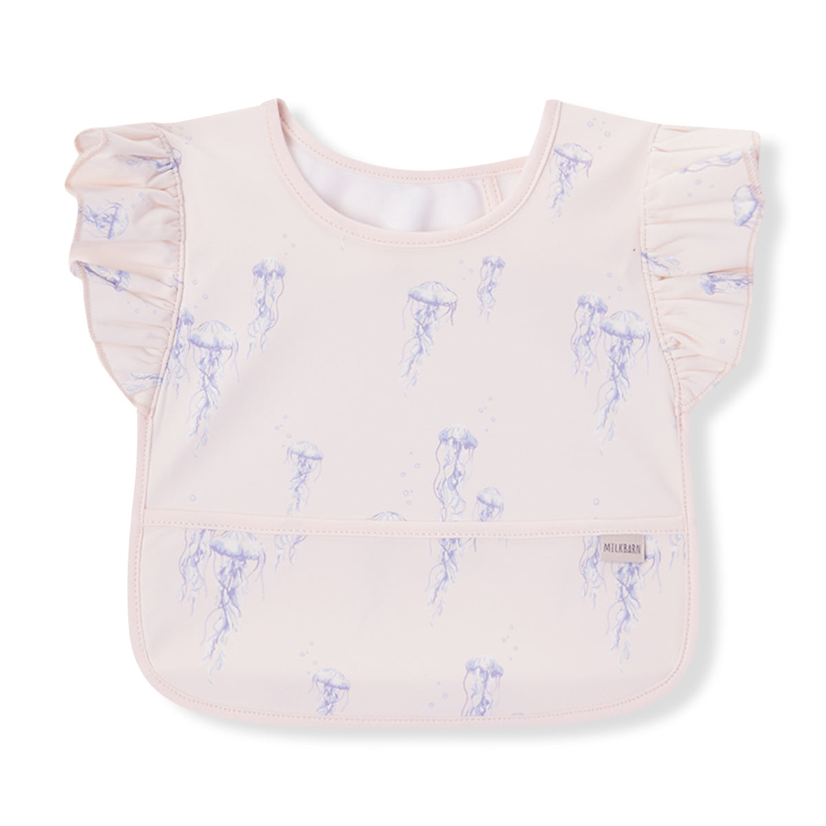 sunset jellyfish ruffle pocket bib