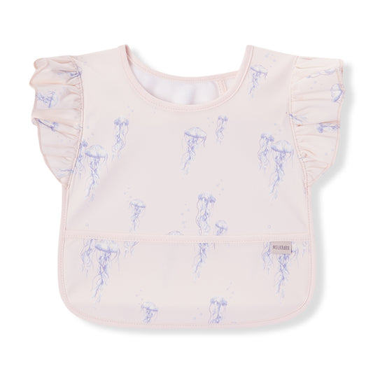 sunset jellyfish ruffle pocket bib