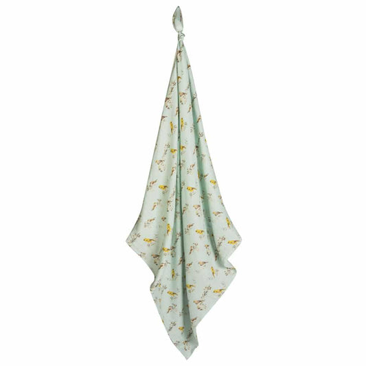 Milkbarn Swaddle in Bamboo Blue Bird print