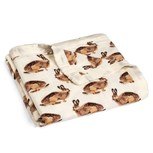 Milkbarn Kids Big Lovey Blanket in the Bunny Print Folded