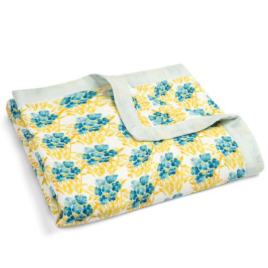 Sky Floral Big Lovey Muslin Blanket