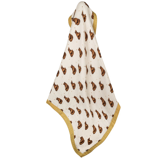 Honey Bear Double Sided Bamboo Big Lovey