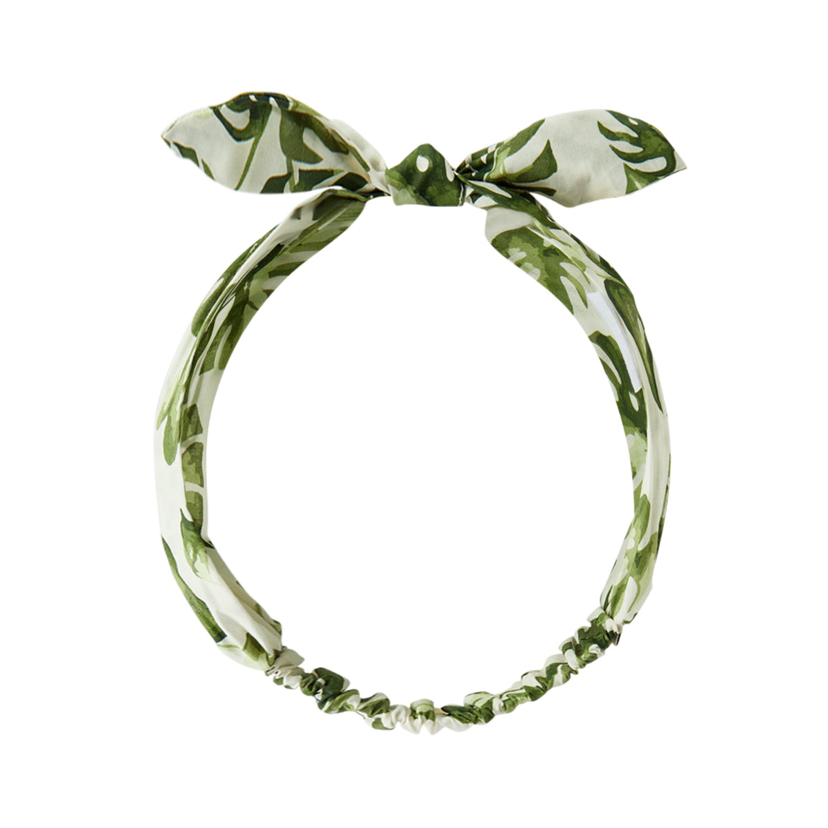 Milkbarn Kids Cotton Bow Twist Knotted Headband baby Accessories Headband in Island Leaf fabric Front