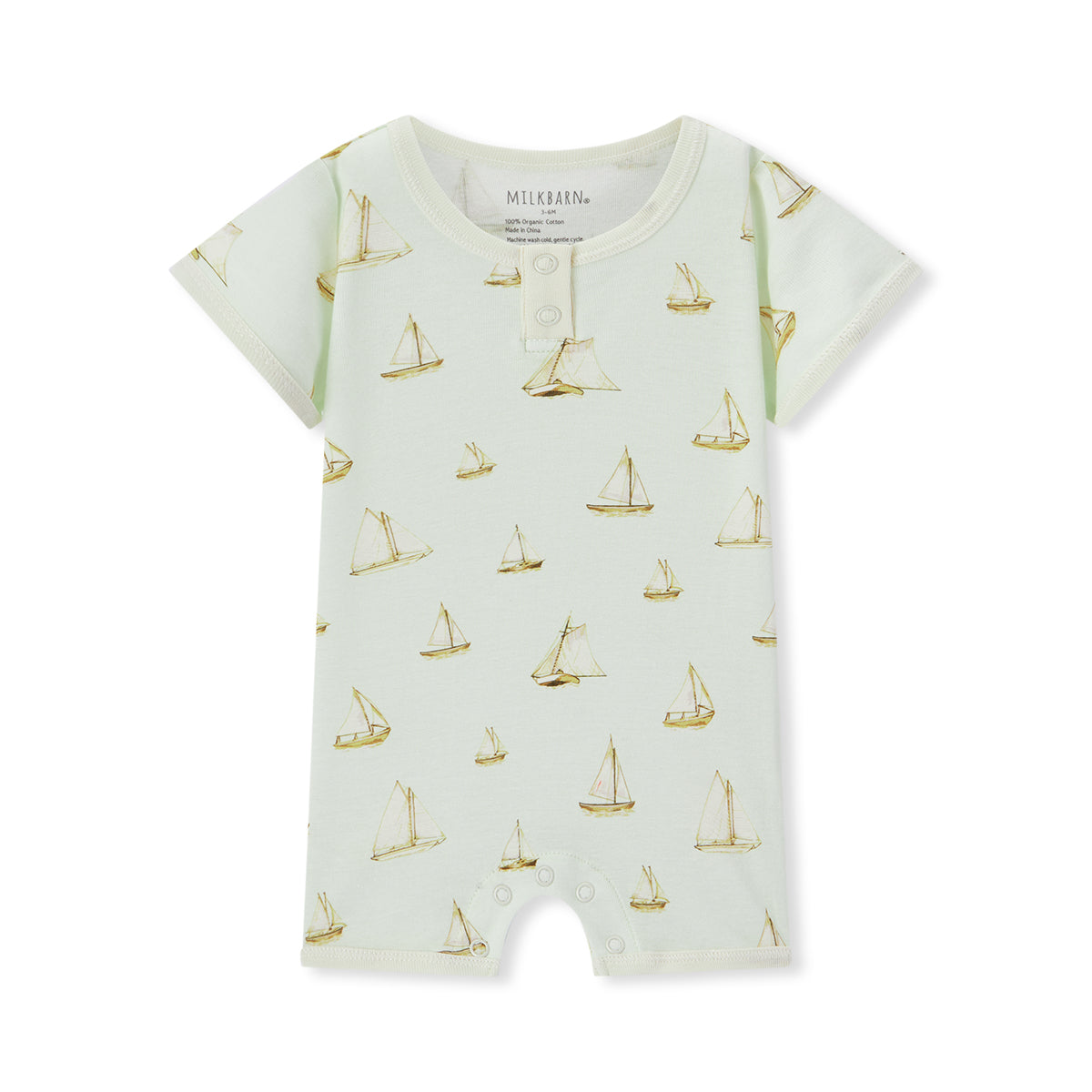 sailboat melody organic cotton shortall