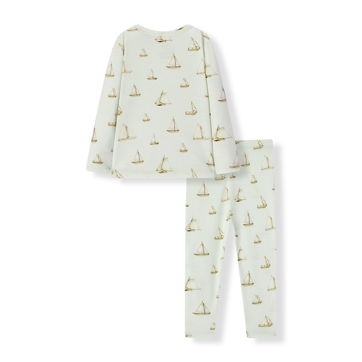 sailboat melody organic cotton long sleeve two piece pajama set