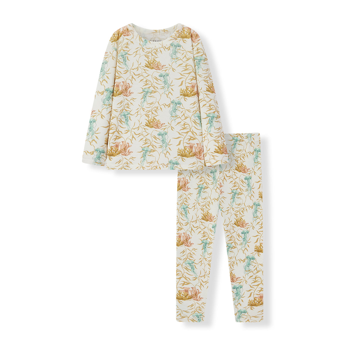under the sea organic cotton long sleeve two piece pajama set